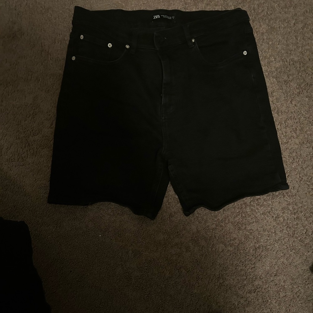 Zara Charcoal Denim Shorts